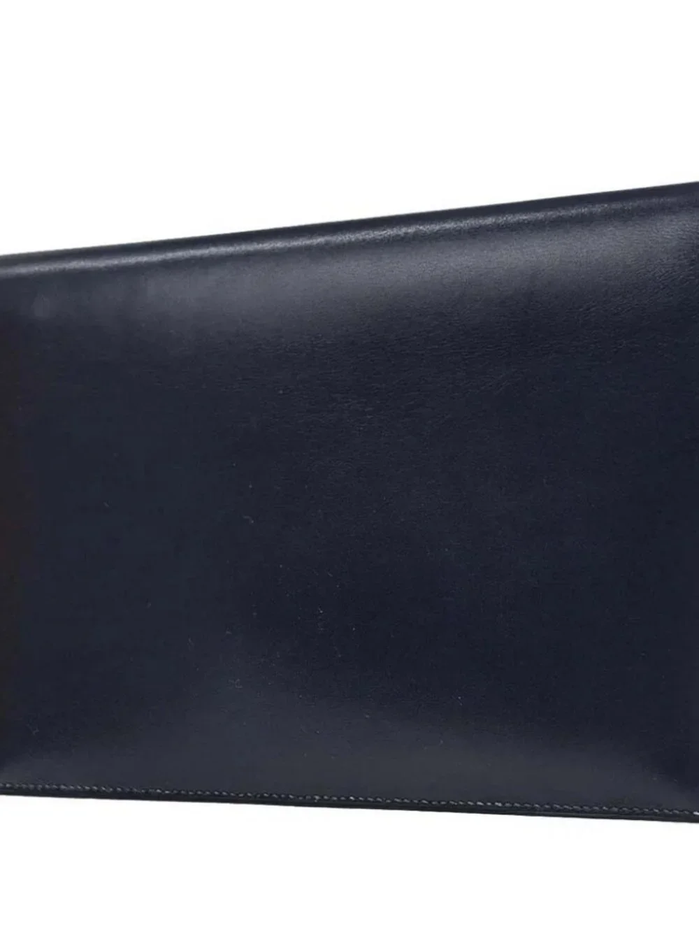 Hermes Blue Navy Box Calf Pochette Jet Clutch Bag